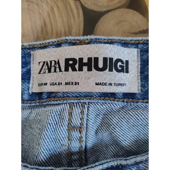 Zara RHUIGI button fly jeans straight relaxed medium baggy Y2K style - Picture 3 of 14